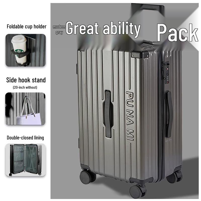 JOURHEY SHI Multi-functional Travel Luggage with Cup Holder
