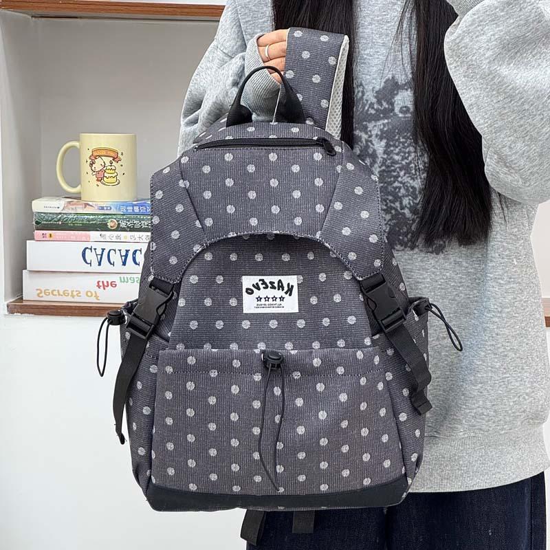 Schoolbag new backpack Japanese light original style European and American leopard print polka dot high value high school students large capacity