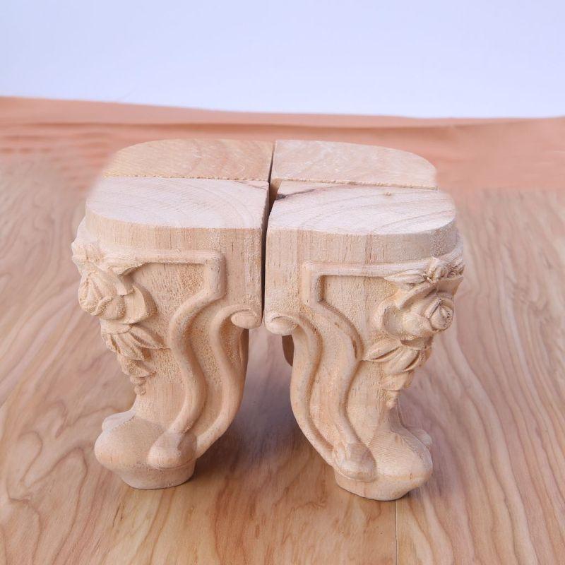 4 Pcs Table Legs, Sofa Beds, Carved Wooden Furniture, Replaceable Fittings, Durable Load-bearing Capacity