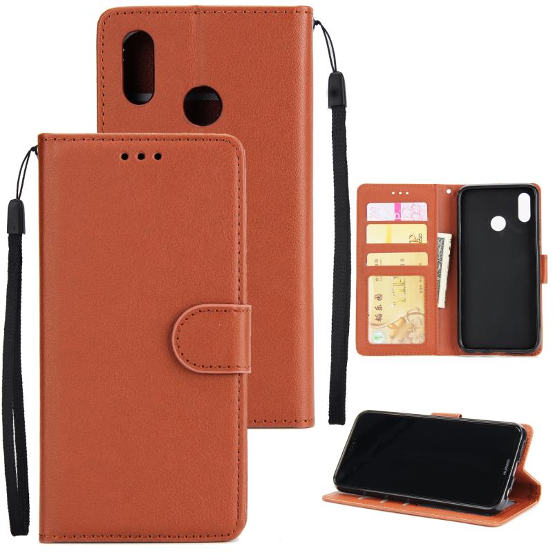 For HUAWEI Nova 3i/Y5 2019 PU Leather Protective Phone Case with 3 Cards Slots Bracket