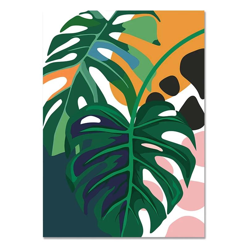Animals Canvas Painting Koala Jungle Posters and Prints Nordic Monstera Leaf Wall Art Pictures for Living Room Home Decoratio
