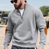 Spring Autumn New Men's Fleece Sweatshirt Stand-up Collar Half Zipper Pullover Long Sleeve Sweatshirt Corduroy Trend Men's Tops