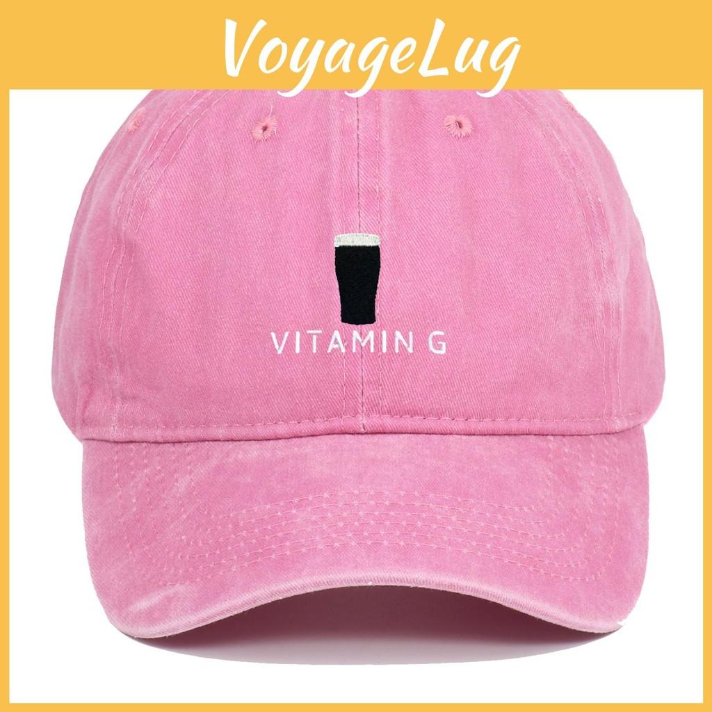 Vitamin G Letter Vintage Baseball Cap With Breathable Cotton And Curved Brim