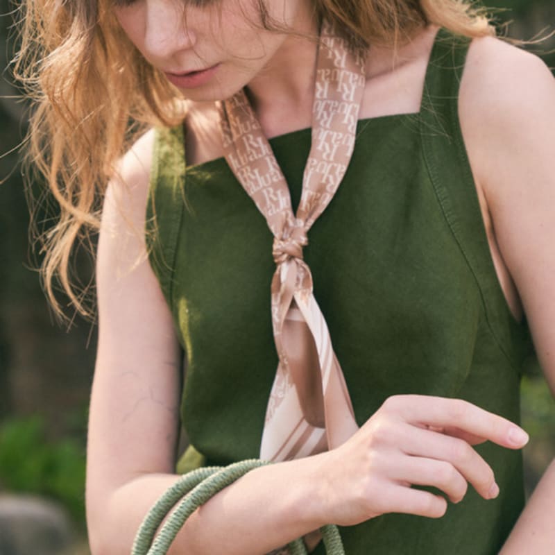 RaJu Signature Logo Twilly Silk Scarf_3 Color