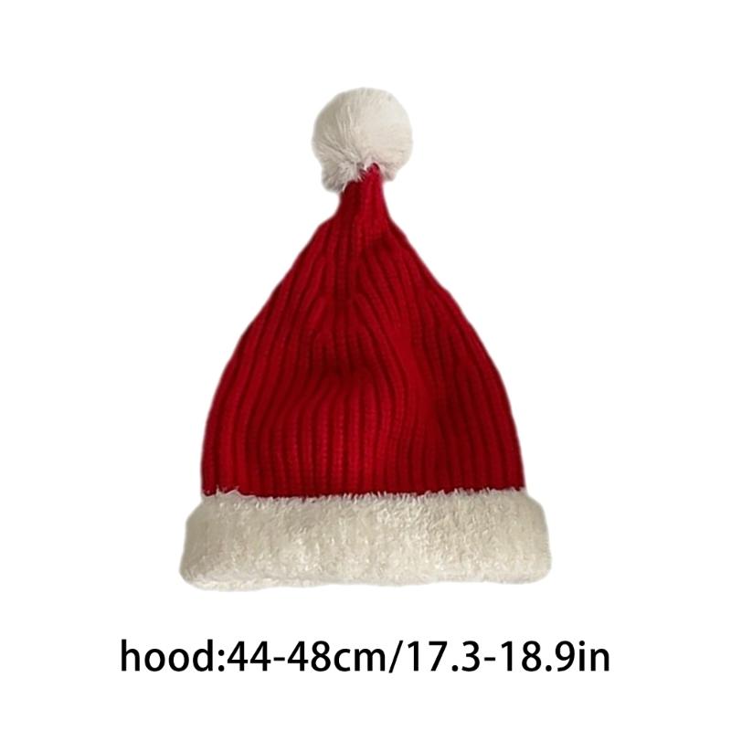 Stylish Knitted Santa Hat Cute Christmas Beanie for Children Soft & Comfortable Winter Headwear Lightweight Hat Wools
