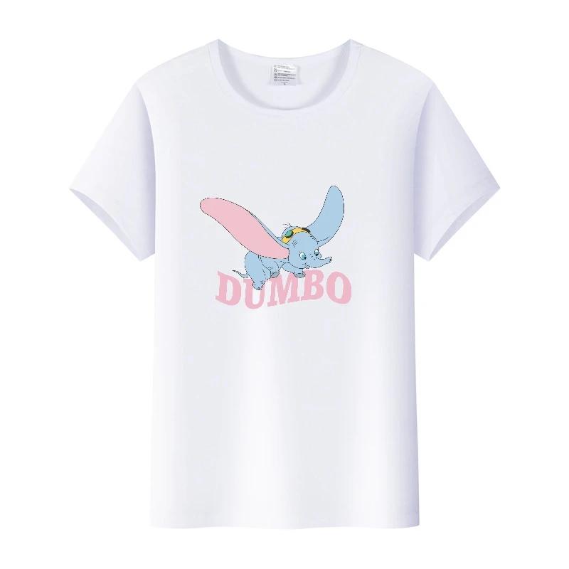 Kawaii Cartoon Dumbo Tops Oversized T-shirts Blouses Tees Summer Short Sleeve Tshirt 90S Loose Clothing Unisex