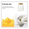 FOMIYES Mini Yogurt Jars, Glass Jars with Cork Lids, 6 Pieces, 200ml Empty Pudding Bottles, Honey Pot, Wedding Mason Jars