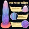 Luminous Silicone Octopus Phallus Super Large Anal Plug Self-Stimulator for Women
