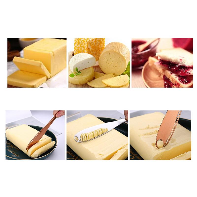 Butter Knife Holes Cheese Dessert Knife Stainless Steel Jam Knife Cutlery Toast Wipe Cream Bread Cheese Cutter Kitchen Tools