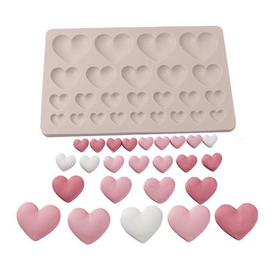 25 Even Size Love Silicone Mold Plate Decoration Plate Peach Fondant Valentine's Day Cake DIY Chocolate