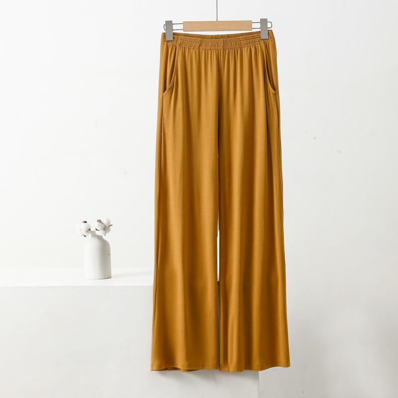 

Пижамные штаны, женская летняя верхняя одежда, свободные брюки с карманами большого размера, свободные широкие брюки, женские домашние брюки 8XL жёлтый