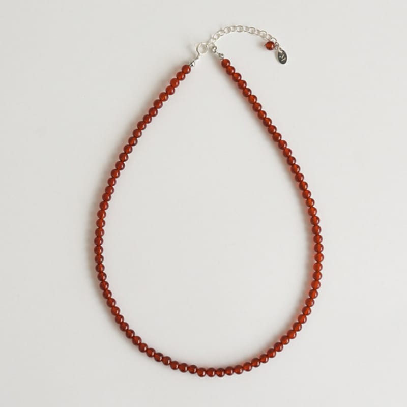 Modernlike Silver 925 Jaman Jade Stone Necklace 4mm