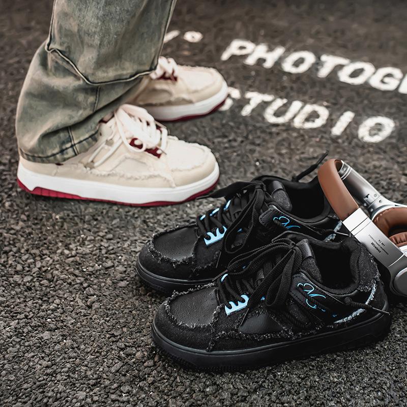 Schuhe Herren Frühjahr 2025 neue Schuhe im Hongkong-Stil Nische High-End Board Schuhe Herren Sport und Freizeit Canvas Schuhe