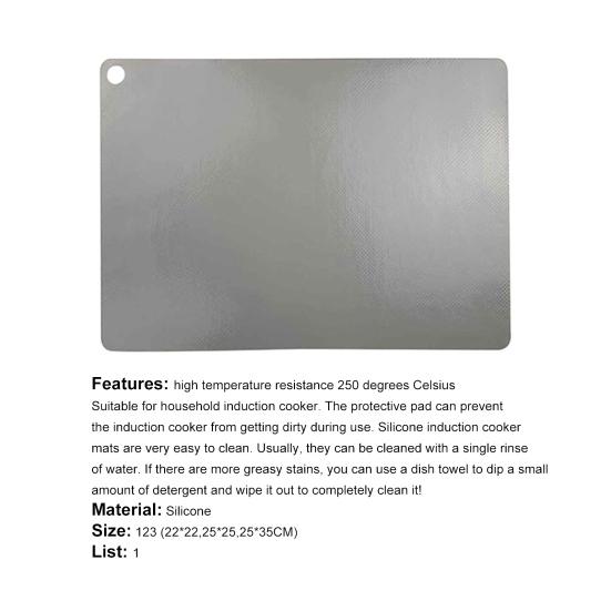 Pad Heat Silicone Insulated Non-Stick Induction Cooker Protector Mat Kitchen Tool