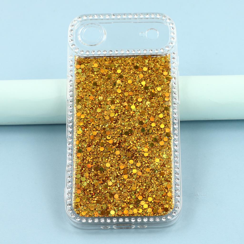 For iPhone 17 Air Case Rhinestone Edge Glitter Epoxy TPU Phone Cover