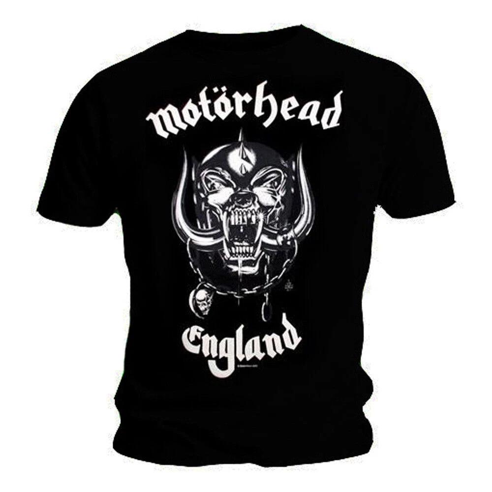 Официальная мужская черная футболка Motorhead England из 100% хлопка Мужские футболки Топ с принтом на спине Футболка Motorhead 4XL