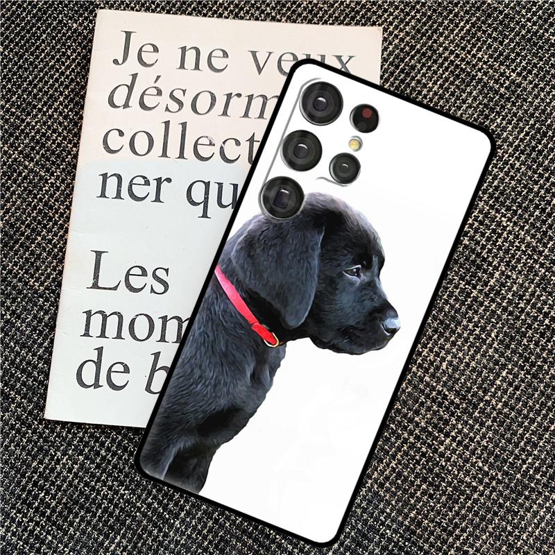 Black Labrador Dog Case For Samsung Galaxy S25 Ultra S20 S21 S22 S23 S24 Ultra S9 S10 Plus S25 FE Back Cover