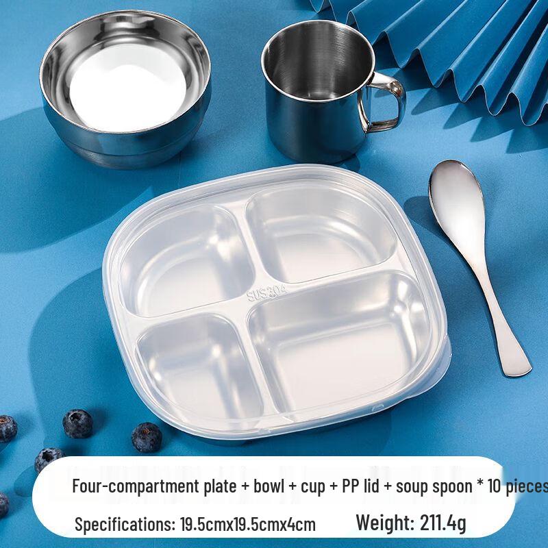 Kids Stainless Steel Divided Dinnerware Set