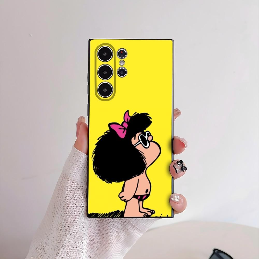 Cartoon M-Mafalda Cute Girl Phone Case For Samsung Galaxy S25 S24 S22 S23 Ultra S21 S20 Plus 5G Frosted Non-Slip Full Soft Cover