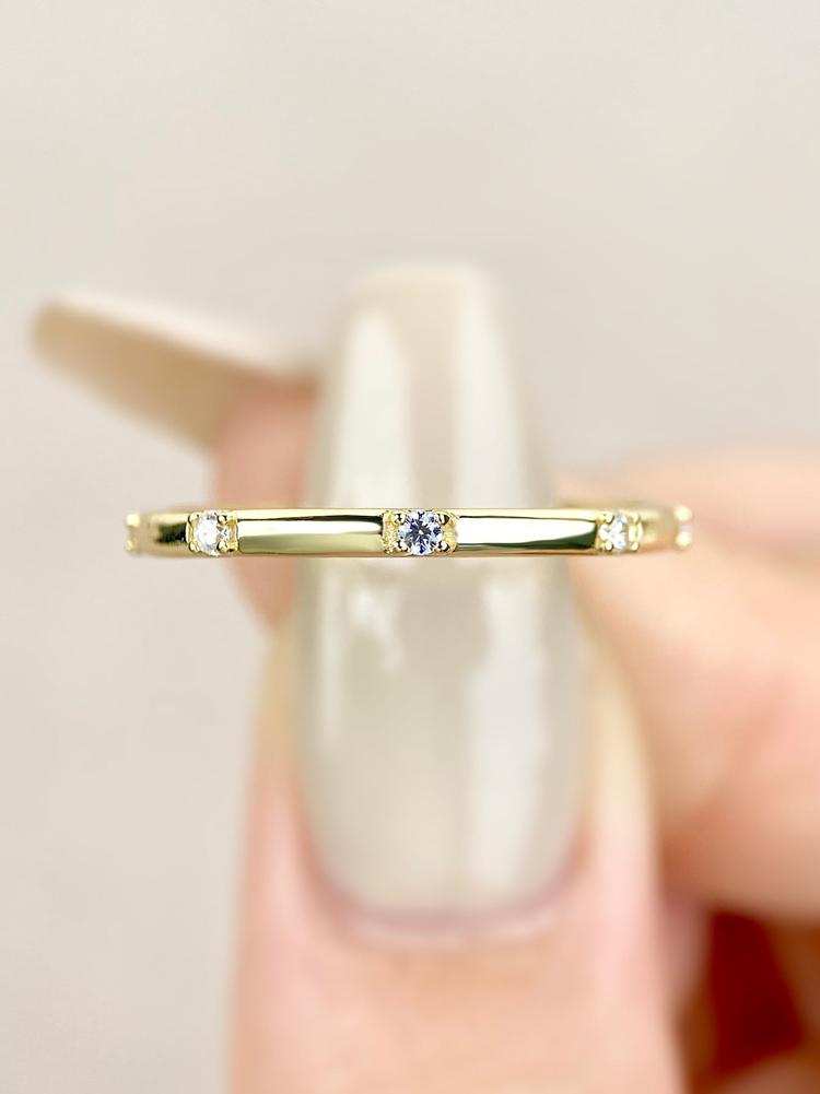 925 Silver Fashion Round Plain White Zircon Ring For Women Anniversary Party Creativity High Quality Fine Jewelry