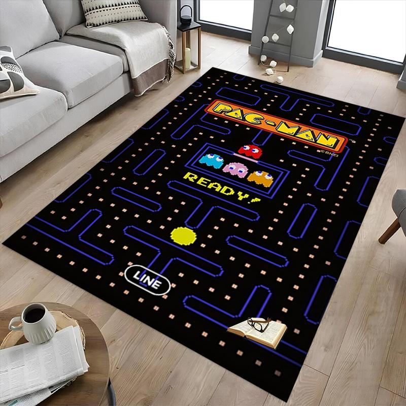 1pc Pacman Adventure Carpet for Playroom Bedroom Living Room Sofa Home Decor,kids Game Area Rug Non-slip Floor Mat Y730147