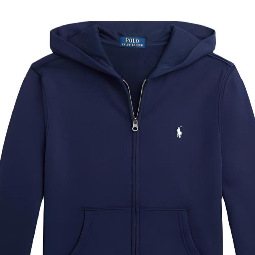 Bunda Polo Ralph Lauren Dětská s kapucí Logo Zip Dlouhý rukáv Dětské bundy Námořnická modř 313858527-002