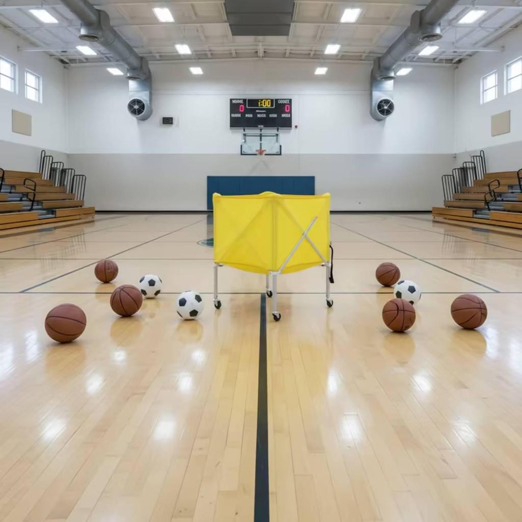 Foldable Ball Cart Lightweight Portable Athletic Gear