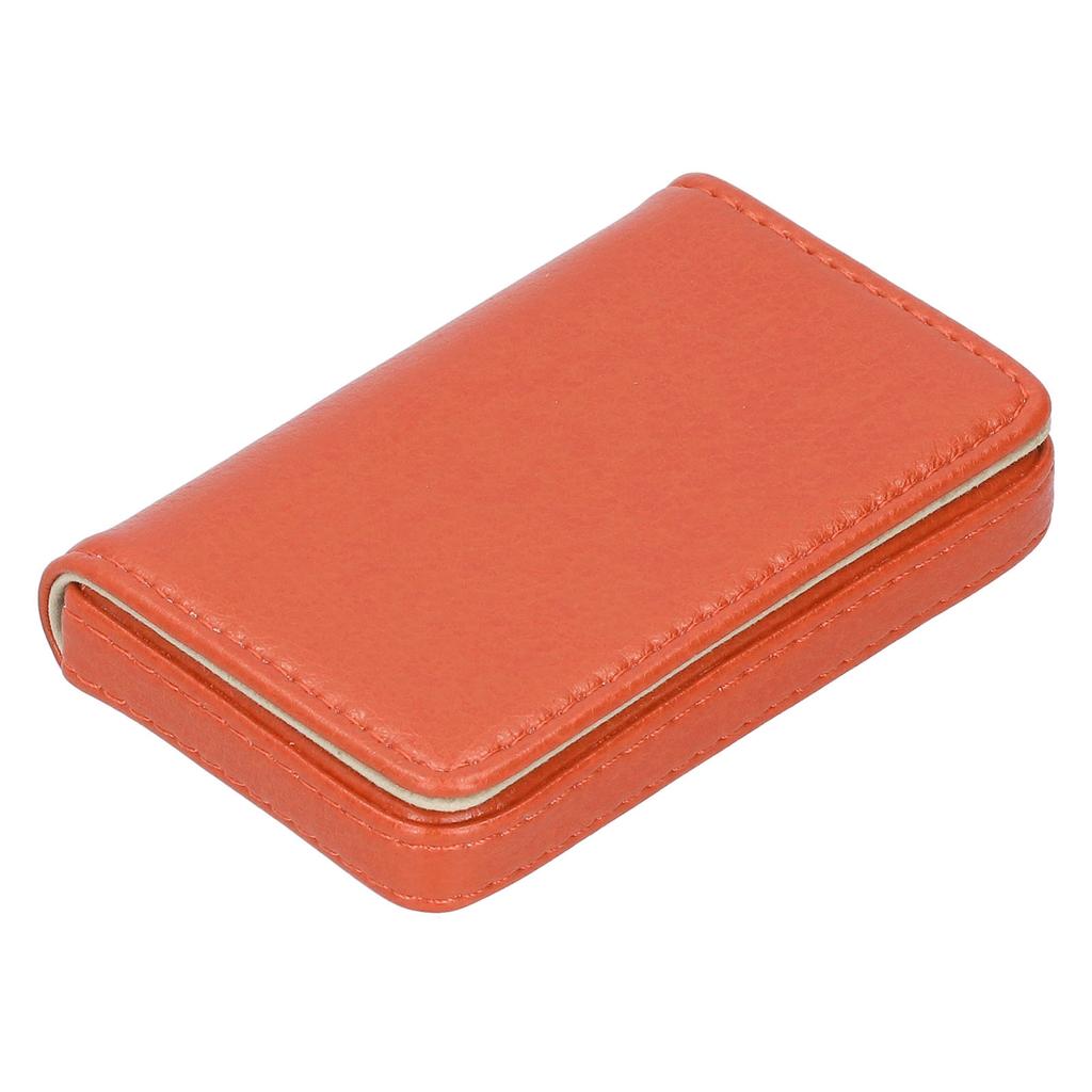 Vis visitkortsetui med magnetlås Bärbar namnkortshållare Gåva för män kvinnor Orange 001#