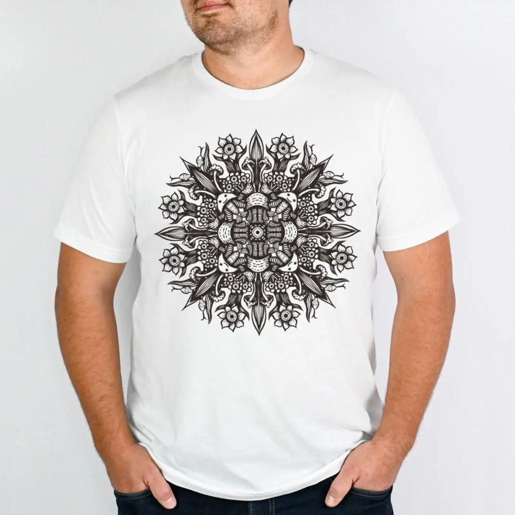 Trippy Black And White Cool Psychedelic Unisexdala T Shirt Vintage Top For Everyday Wear Stylish Versatile Soft Homme