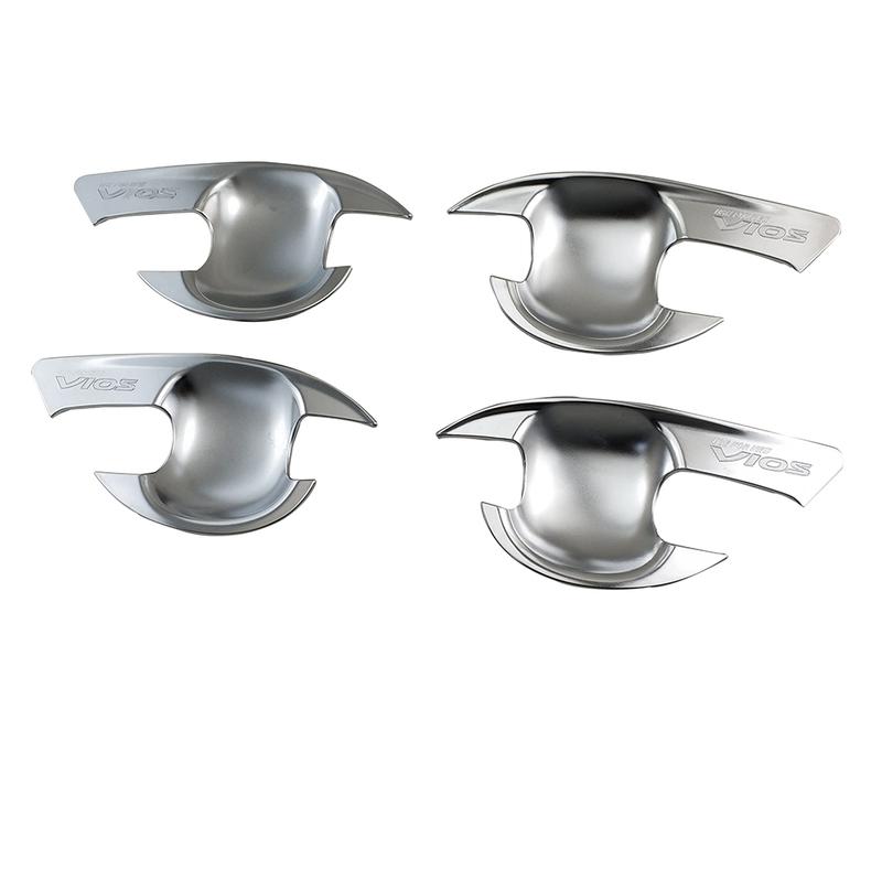 Door Bowl Handle Cover For Toyota Vios 2014 2015 2016 2017 Cars Accessories Styling Chrome Silver Exterior Car Decoration