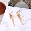 Simple Personality, Diamond-Set Star Magic Wand, Tassel, Stud Earrings For Women