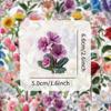 50pcs Vibrant Flower Stickers Assorted Floral Decal Reusable Vinyl Stickers Suitable for DIY Phone Cases Suitcases and Notebooks