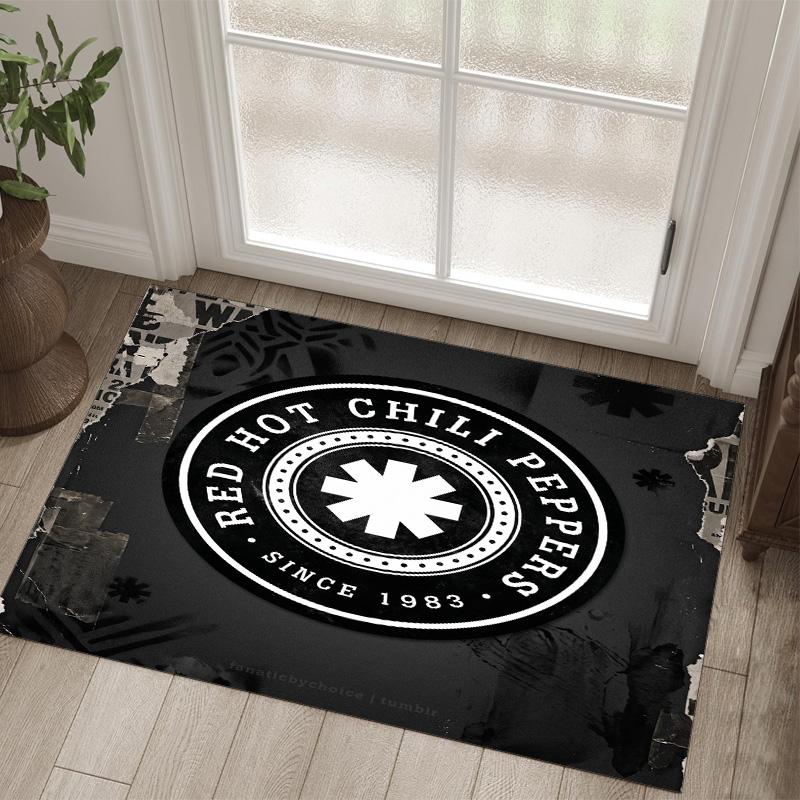 Red Hot Chili Peppers Design Crystal Velvet Carpet Cozy Non?Slip Printed Rug For Bedroom Living Room Entrance
