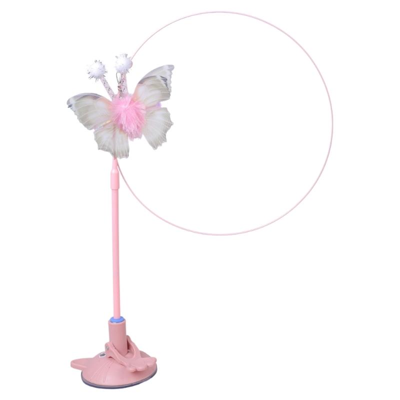 

Suction Cup Cats Toy Interactively Cats Wand ToyButterfly Cats Teaser Stick for Enhancing Interaction 1