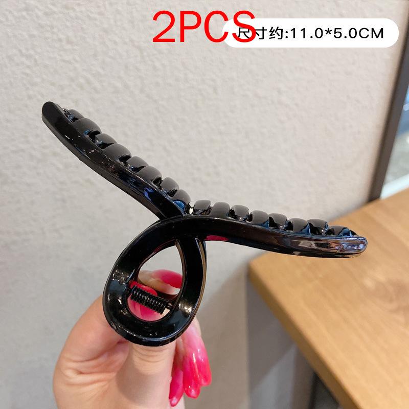 2 ΤΕΜ Premium Σετ Κεφαλών Νέο Γυναικείο Κλιπ Κλιπ Νύχι Μόδας Καφέ Μαύρο Ακρυλικό Μεγάλες Φουρκέτες Claw For Lady Clip Barrette Αξεσουάρ μαλλιών