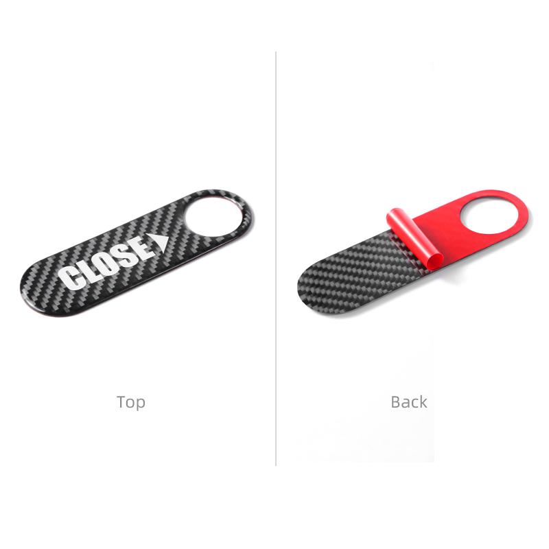 For Tesla Model 3 Model Y 2018-2026 Carbon Fiber Rear Trunk Switch Button Prompt Sticker Trim Car Interior Tuning Accessories