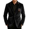 Jachetă Cardigan cu Buzunar din Catifea Imprimată pentru Bărbați Costum Casual pentru Bărbați