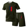 Men's Casual Loose Fit Short Sleeve T Shirt and Shorts Set with Printed Design Lightweight Breathable Summer Outfit for Large Sizes