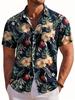 Chemise à manches courtes pour homme Imprimé floral botanique hawaïen Col à revers Chemise boutonnée bord de mer Haut Mode décontractée Chemises pour hommes