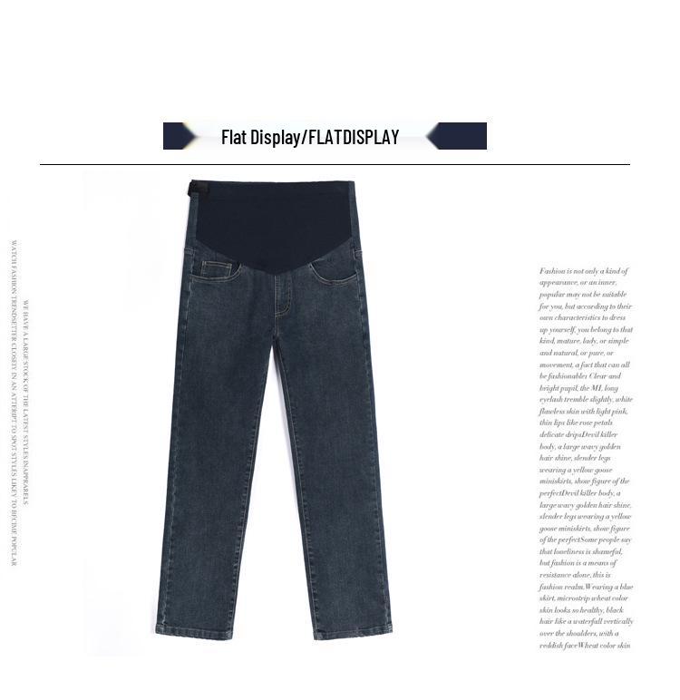 High Waist Elastic Maternity Jeans: Slimming, Straight Leg, Plus Size Denim for Spring.