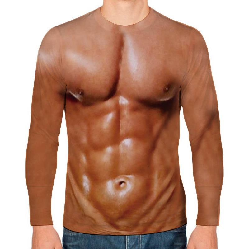 Trendy Leisure Men's Fashion Long T-shirts Loose Muscular Men Trend Shirt