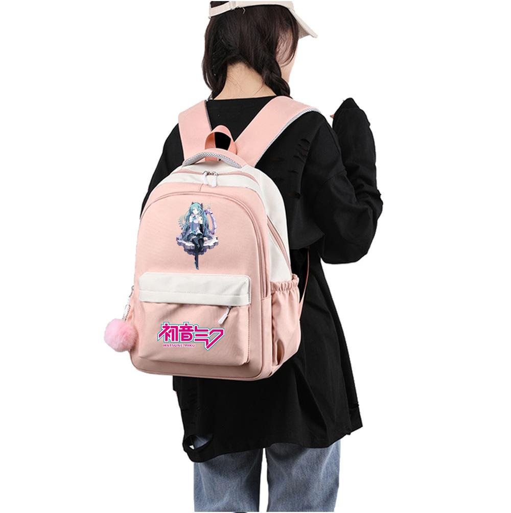 Anime Cartoon Hatsune Miku Printed Large Capacity Waterproof Backpack for Teenger Student Girl Boy Schoolbag Bookbag Kid Gift Travel Bag