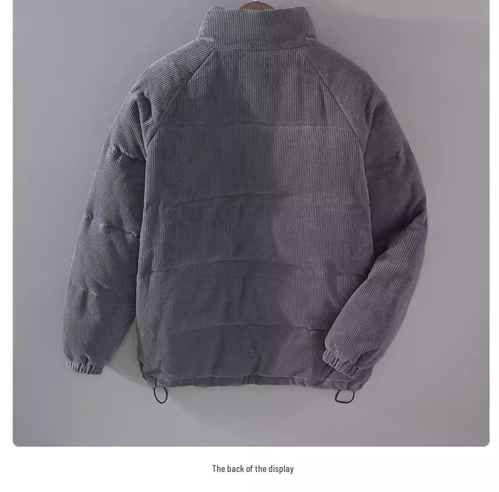 Men's Trendy Japanese Retro Corduroy Winter Jacket - Warm, Thick Cotton Bread Style for Couples