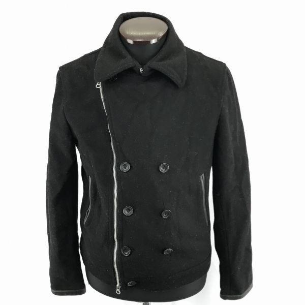 

RUPERT EDGE Пальто-бушлат из шерсти в стиле Riders для мужчин M Черный Блузон Верхняя одежда Джемпер Короткой длины Двойная молния