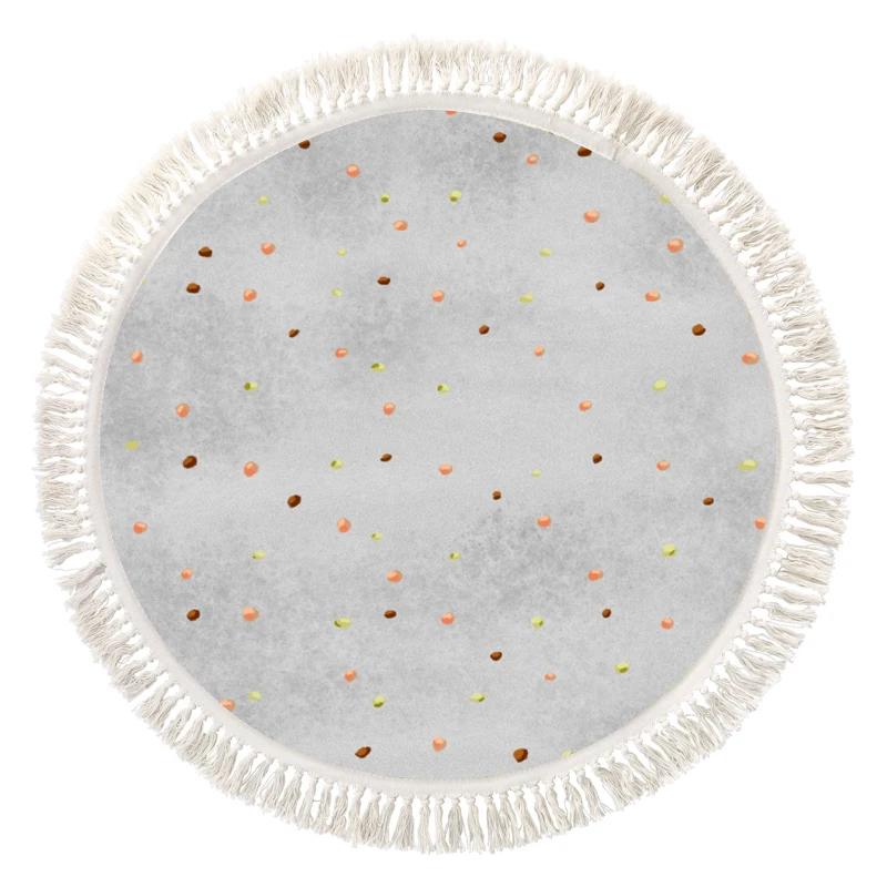 Baby Play Mat Nursery Carpet Bedroom Round Rug Cute Bedside Rugs Tassel Carpets Children Room Decor Floor Mats