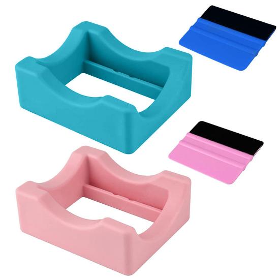 Silikonový podnos na držák nápojů s vestavěným otvorem pro řemesla Malý flexibilní stojánek pro vinylové nálepky Příslušenství k dekoraci hrnků