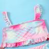 Maillot de bain sirène 3 pièces pour filles, ensemble bikini tankini à séchage rapide avec jupe de plage pour 7 à 14 ans