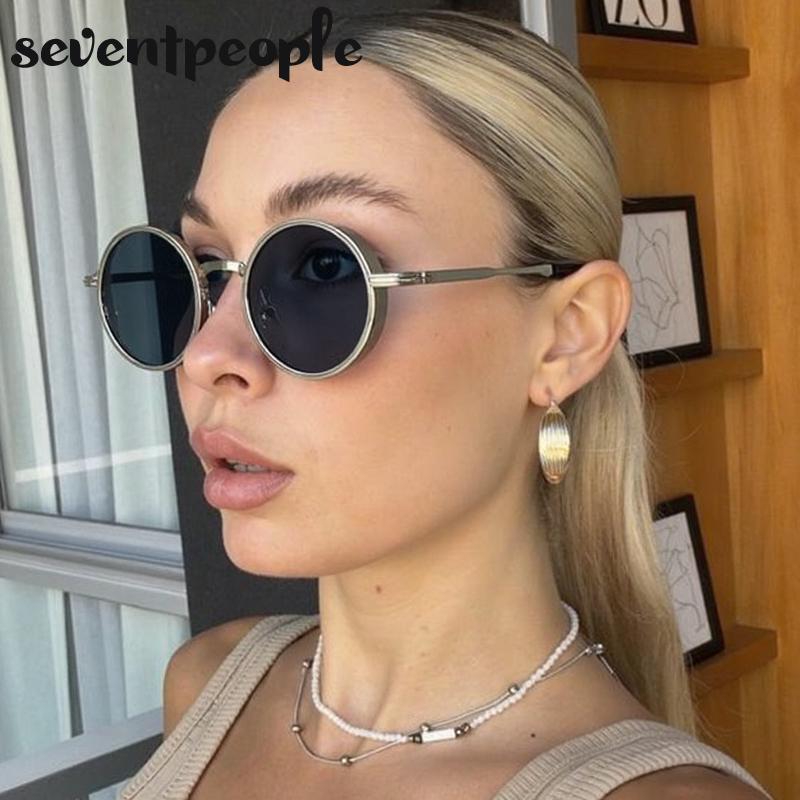 Small Frame Steampunk Round Sunglasses Women Men  Luxury Brand Vintage Punk Driving Sun Glasses UV400 Classic Metal Eyewear