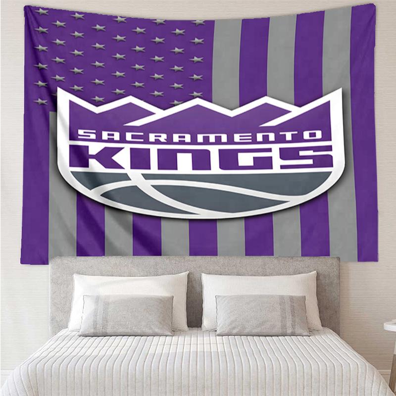 Kings Basketball Team Logo Schnelltrocknendes Wandteppich zum Aufhängen für Schlafzimmer, Wohnzimmer, Spielzimmer, Dekorations-Kunstzimmer Wandteppich Feiertags- und Geburtstagsgeschenke