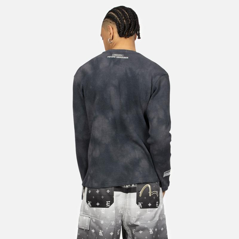 Evisu SS24 Family Flower And Logo Embroidery Long Sleeve T-Shirt Men Tops Black 2ESGNM4TL5134RXCT